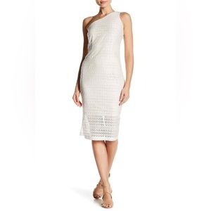 Alexia Admor White Lace Overlay One Shoulder Dress 6